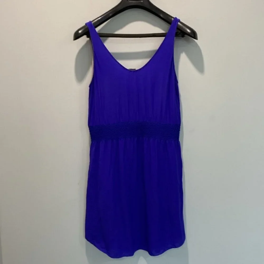 Aritzia Royal Blue Mini Silk Slip Dress - Picture 8 of 13